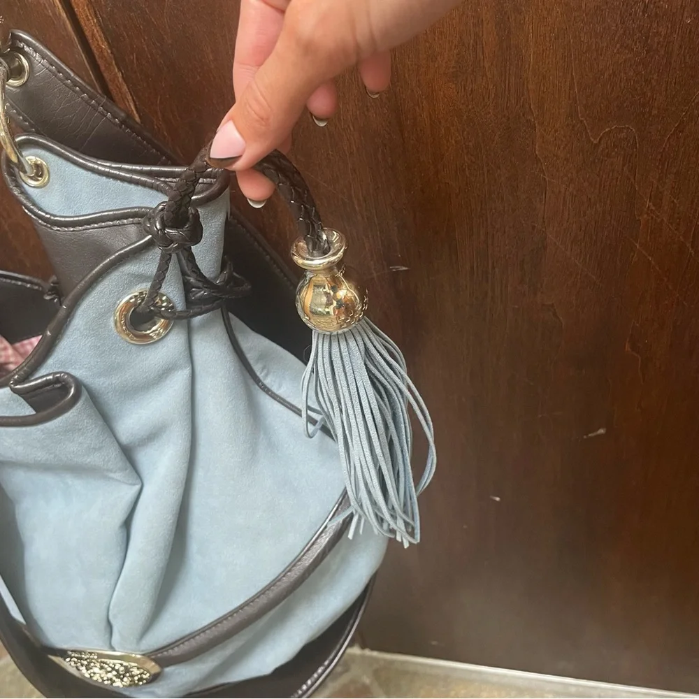 RARE LANCEL PARIS BB Brigitte Bardot bag. Suede blue. - Picture 12 of 16